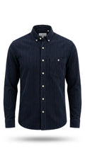 Navy Blue Textured Stripe Full Sleeve Shirt