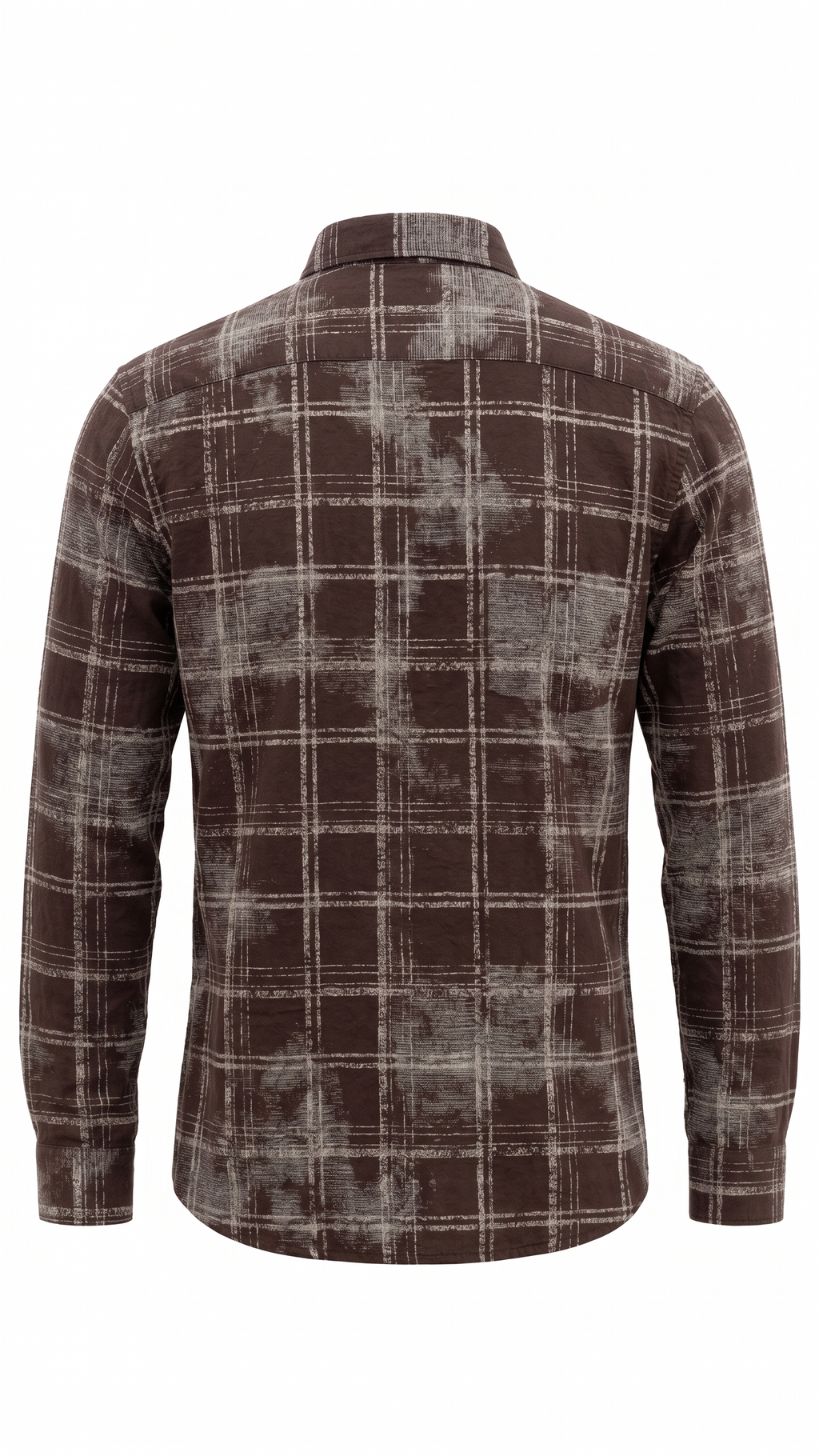 Distressed Earth Plaid Burgundy Check Shirt