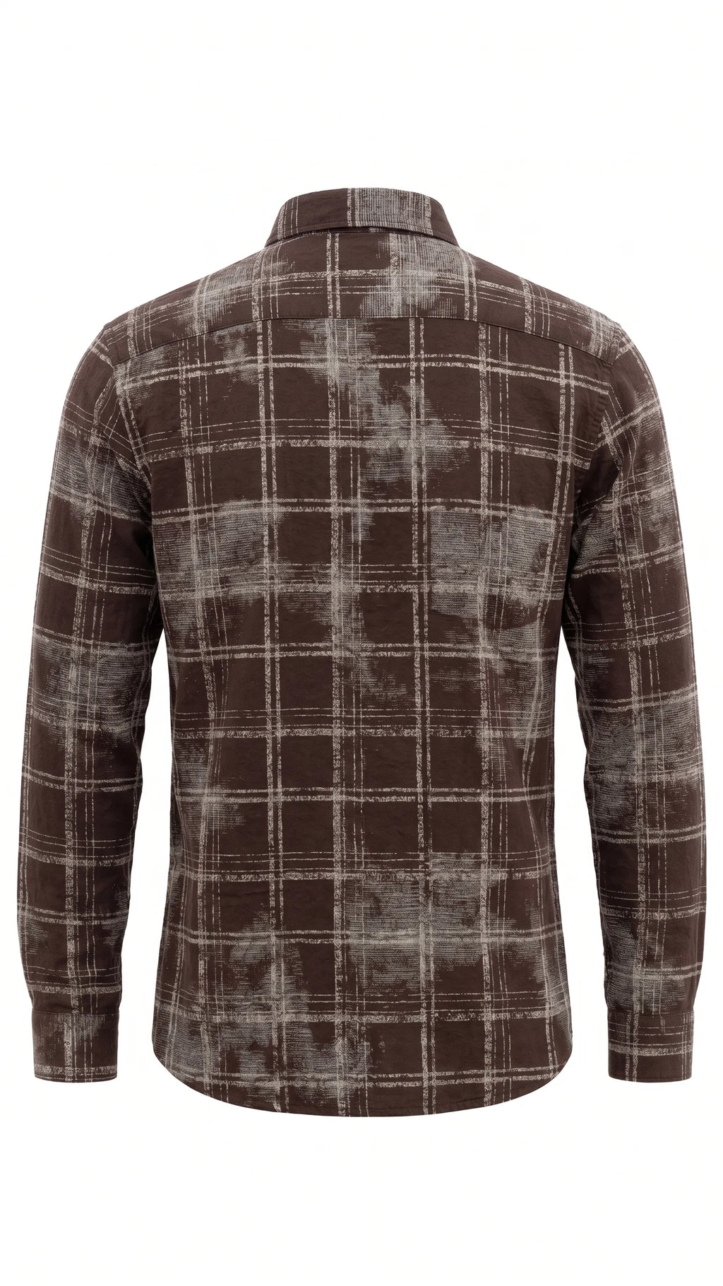 Brown Abstract Check Full Sleeve Cotton Shirt