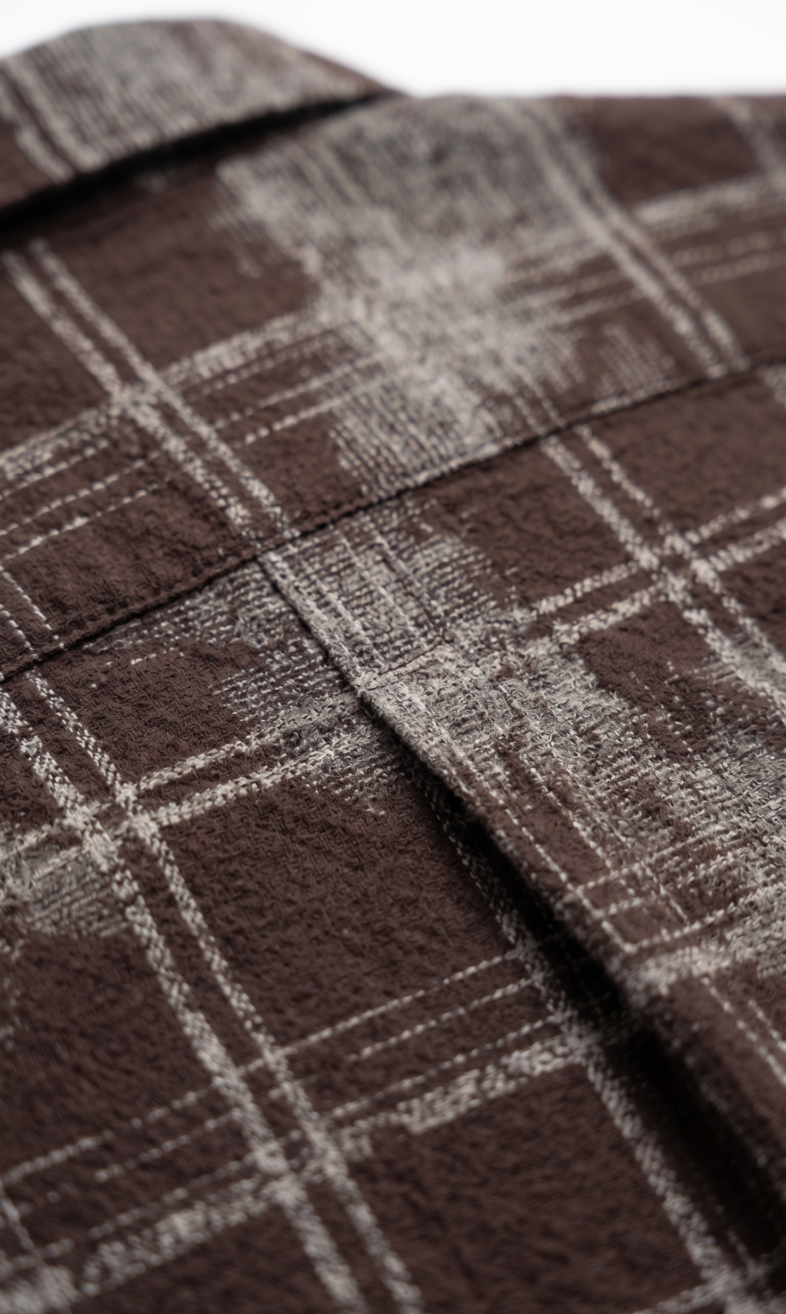 Distressed Earth Plaid Burgundy Check Shirt