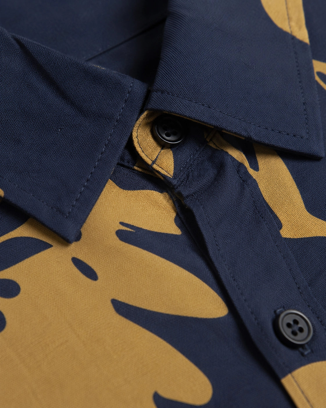 Navy Floral Print Short Sleeve Shirt