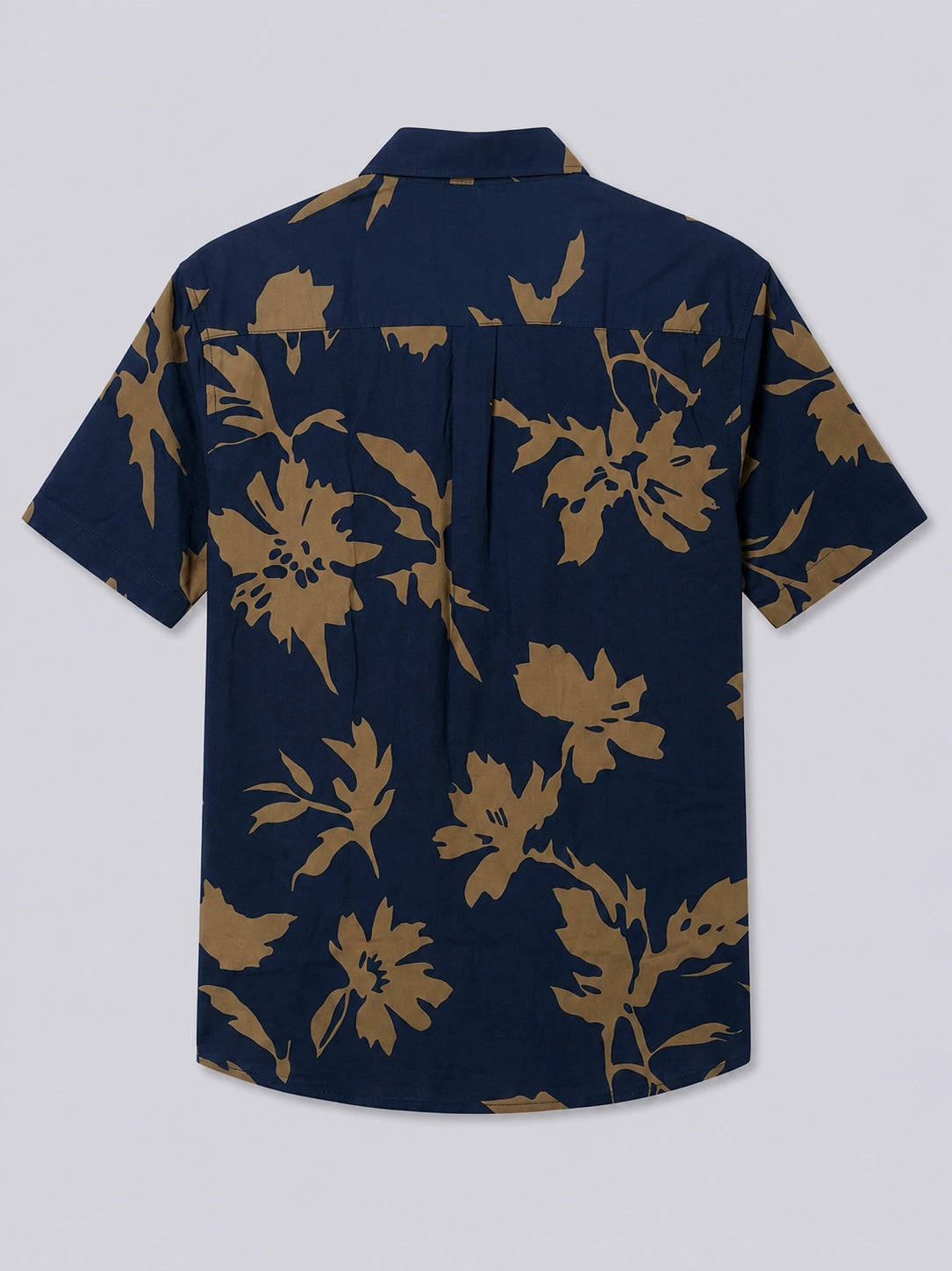 Navy Floral Print Short Sleeve Shirt