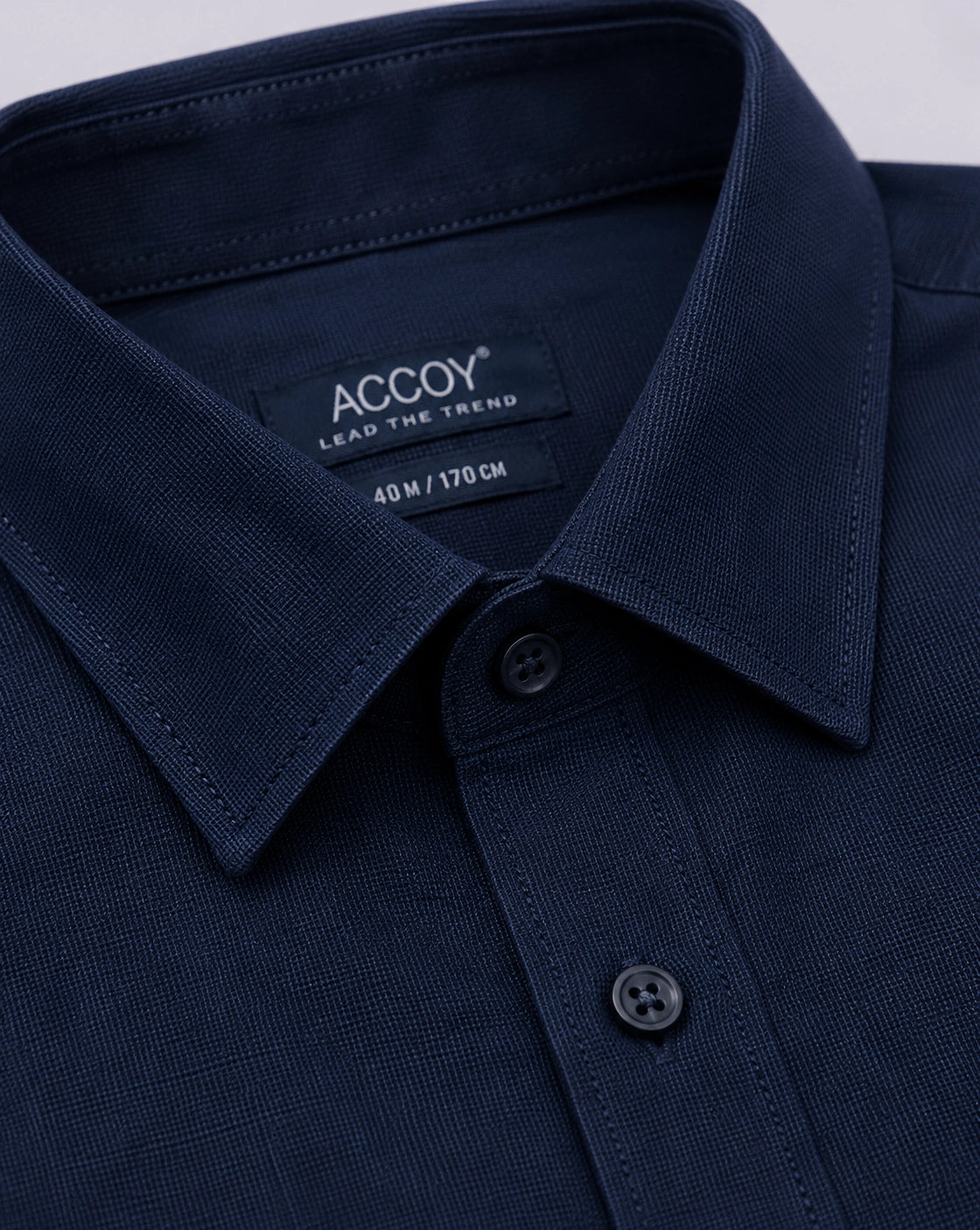 Navy Blue Textured Short Sleeve Formal Shirt
