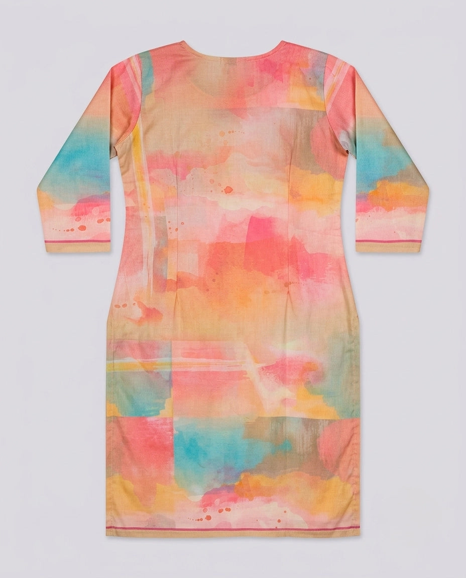 Women's Multicolor Floral Print Straight Kurta