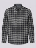 Men's Black & White Checked Full Sleeve Cotton Shirt
