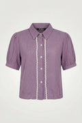 Charming Mauve Rick-Rack Short Top