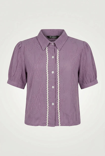 Charming Mauve Rick-Rack Short Top