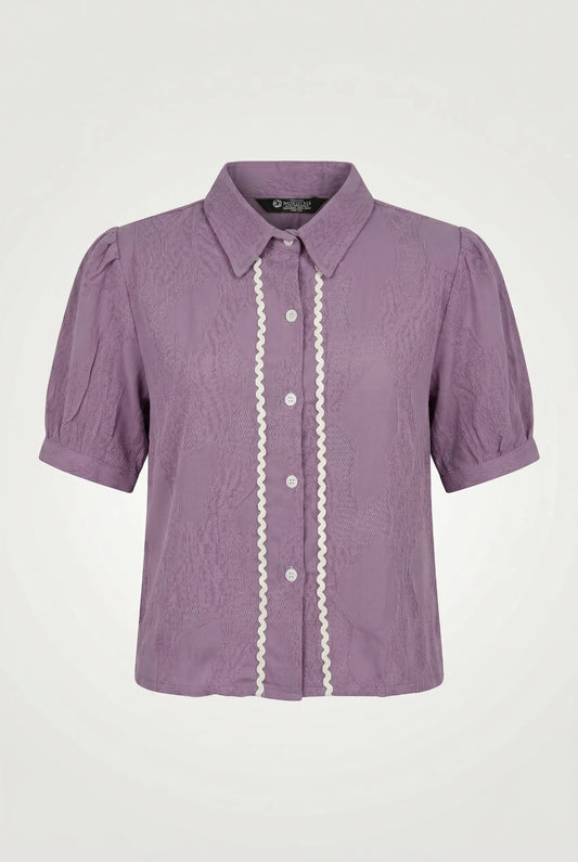 Charming Mauve Rick-Rack Short Top
