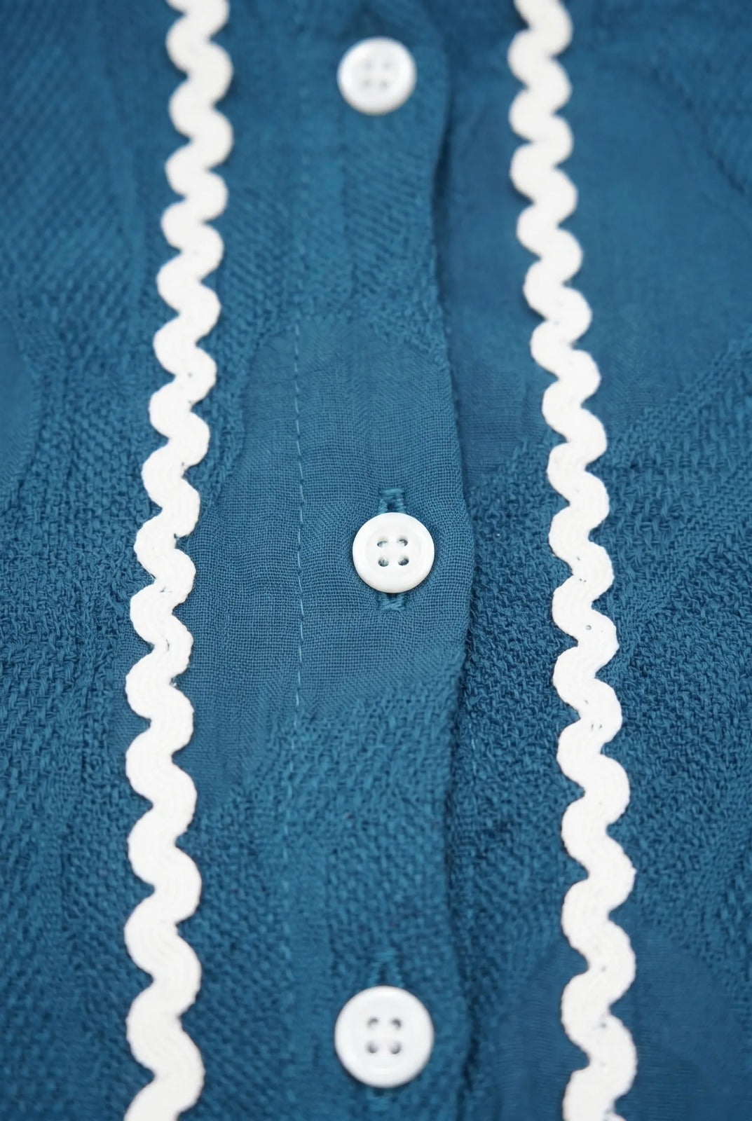 Chic Teal Rick-Rack Short Top