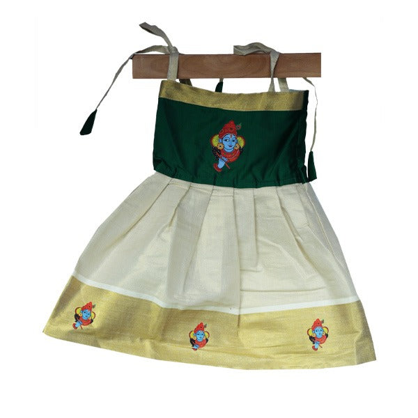Green Kasavu Frock