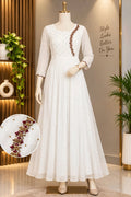 Snow White Embroidered Georgette Gown
