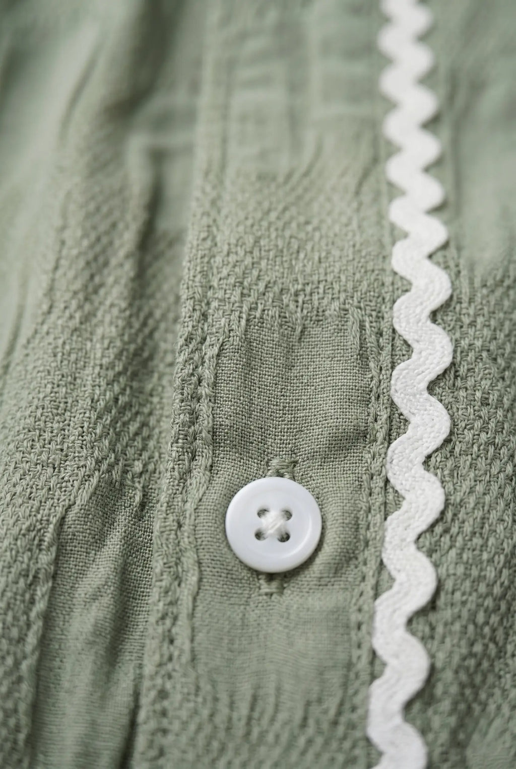 Charming Sage Green Rick-Rack Short Top