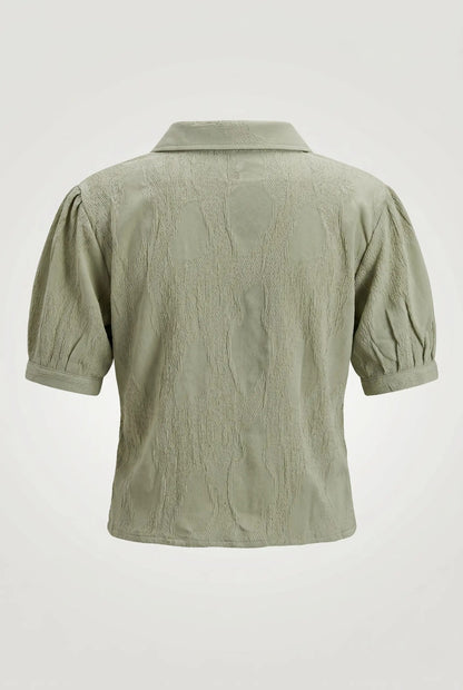 Charming Sage Green Rick-Rack Short Top