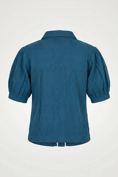 Chic Teal Rick-Rack Short Top