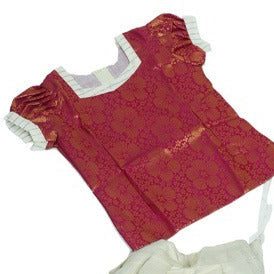 Floral Maroon Pattupavada