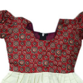 Red Kasavu Frock