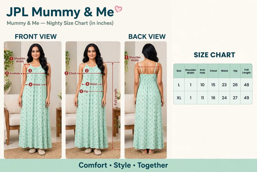 Sage Green Floral Sleeveless Smocked Cotton Nighty/ Adjustable Straps