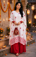 KAFTAN TOP WHITE AND RED