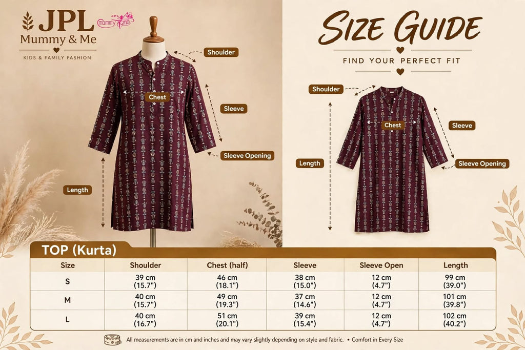 WINE PRINTED STRAIGHT KURTA 3/4 SLEEVE  50% OFF