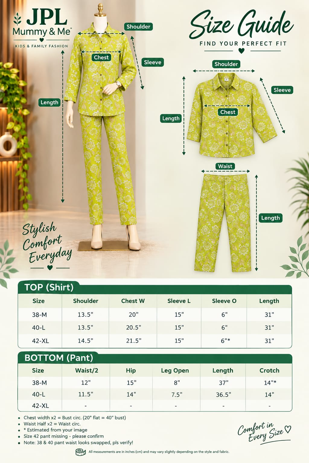 Lime Green Floral Cotton Co-Ord Set